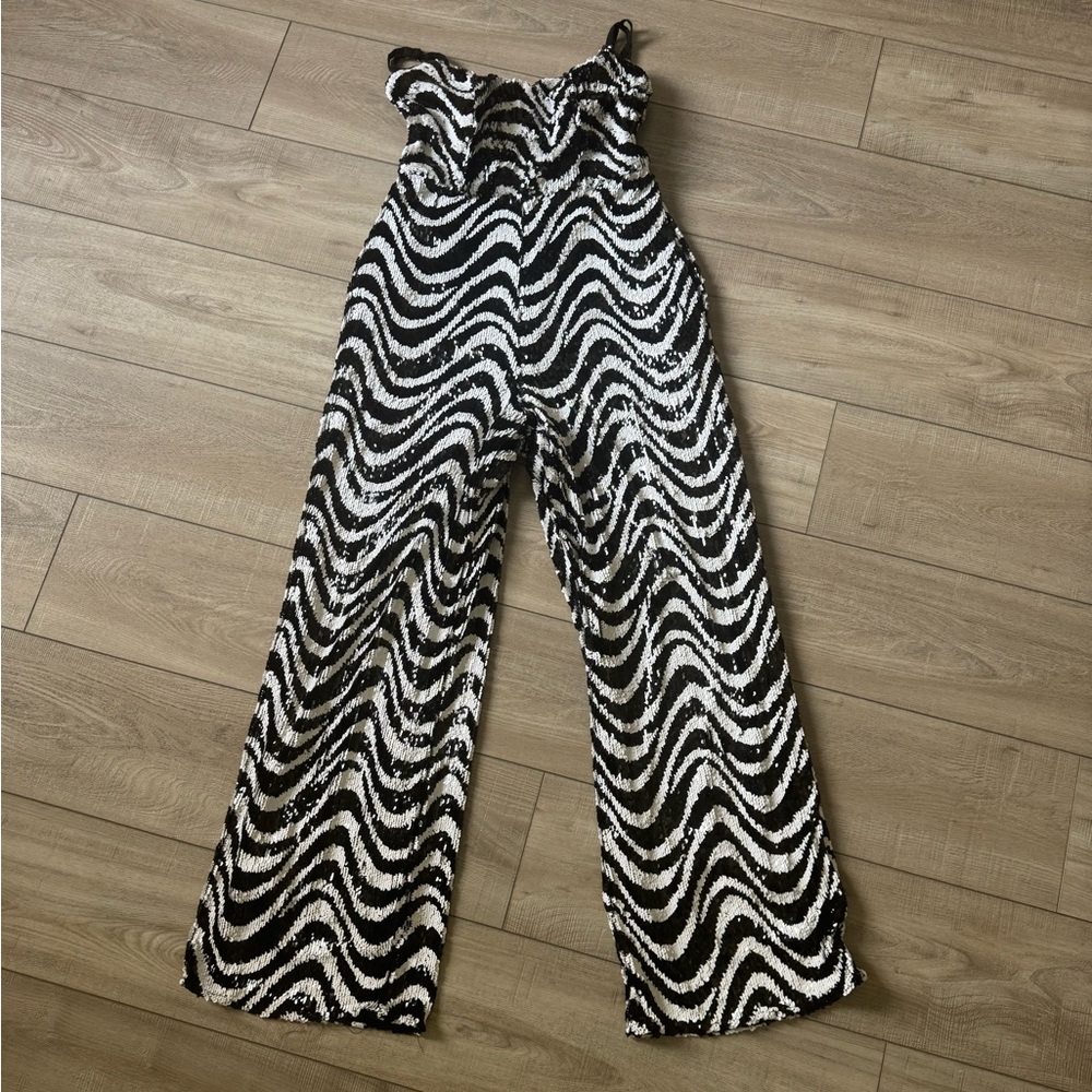 Stylish Black and White Patterned Women's Pants